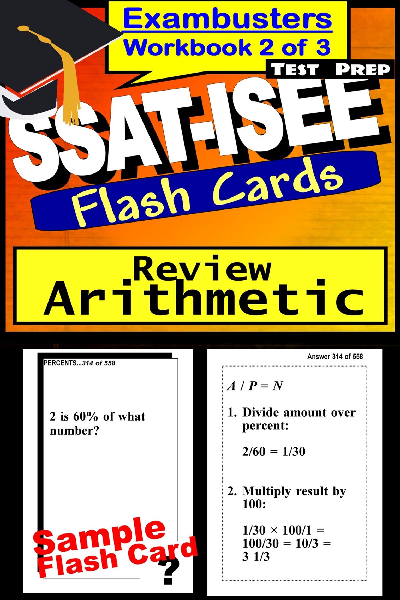 SSAT-ISEE Test Prep Arithmetic Review--Exambusters Flash Cards ...